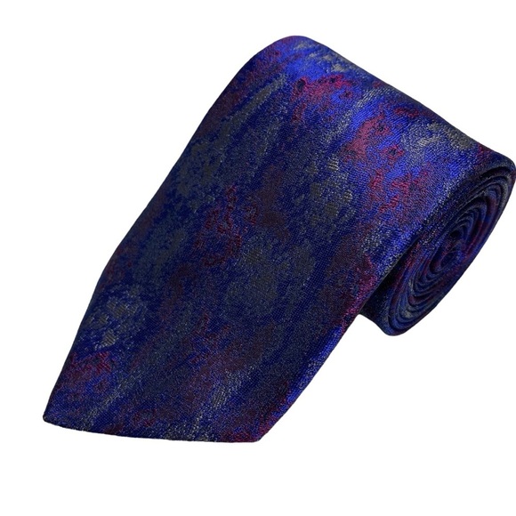 Set of 2 Vintage Bachrach Silk Ties Abstract Classic Length Wearable Art - Picture 2 of 15